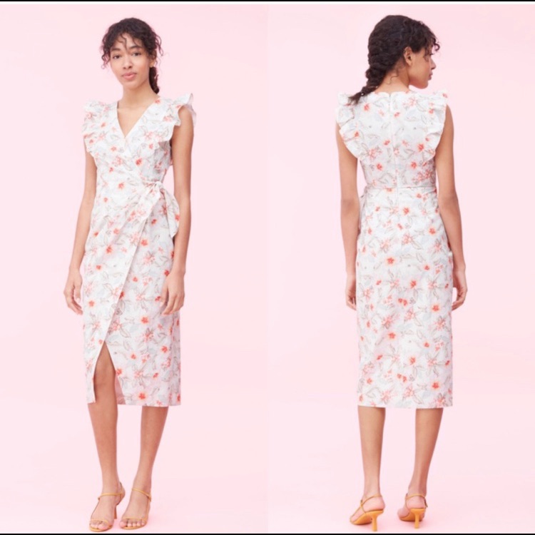 New Rebecca Taylor Floral Midi Dress, $475 Retail Please Read Description